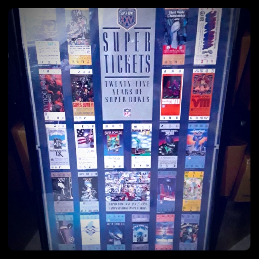 SUPER TICKETS: 25 Yrs. of Super Bowls, memorabilia